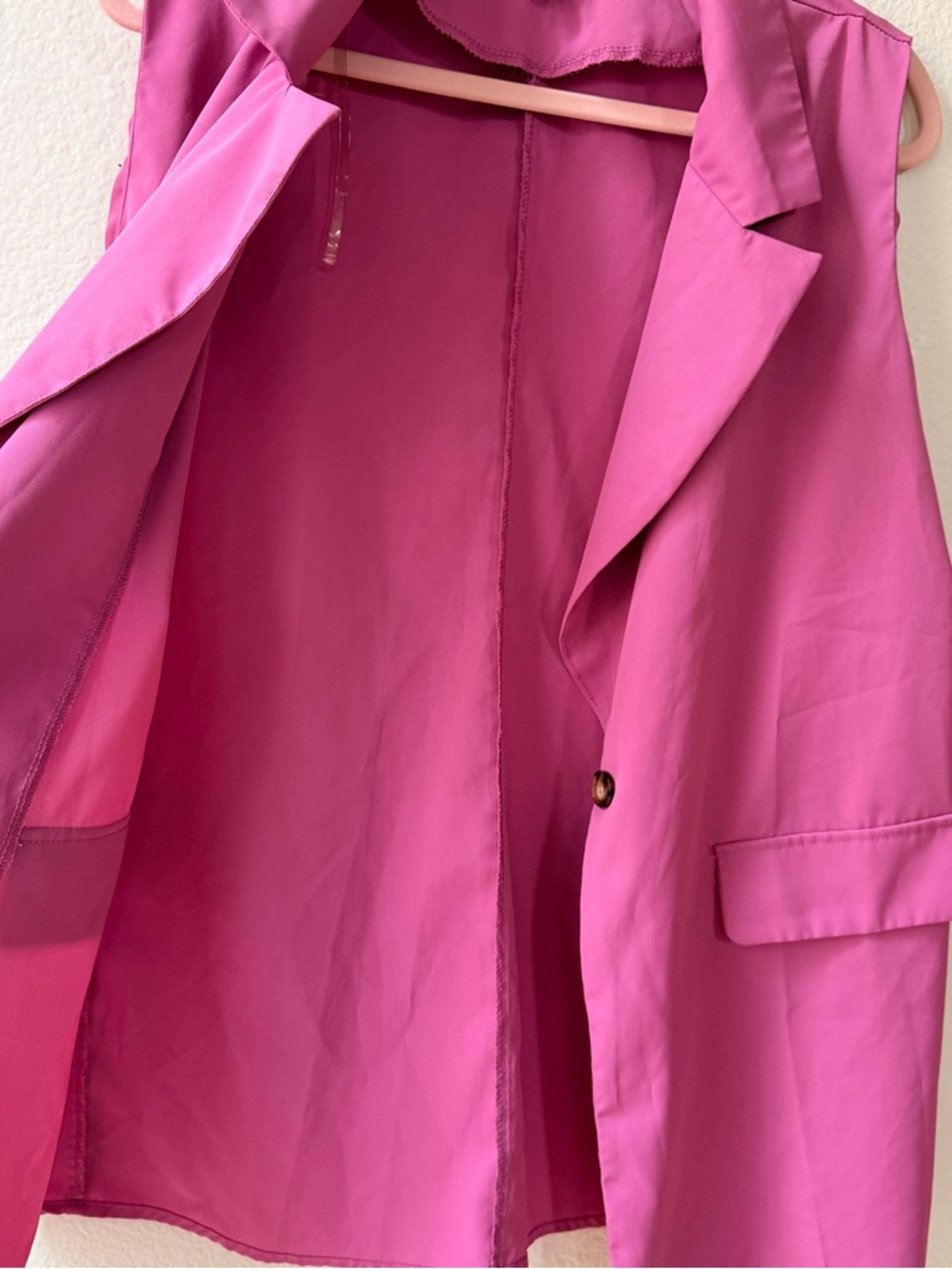 Fashion Nova Pink Sleeveless Blazer Barbiecore Workwear Office Baddie Career L - Picture 10 of 11